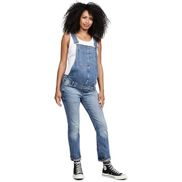 DL1961 Mara Straight Ankle Maternity Overalls Barrow ( S ) - Picture 1 of 3